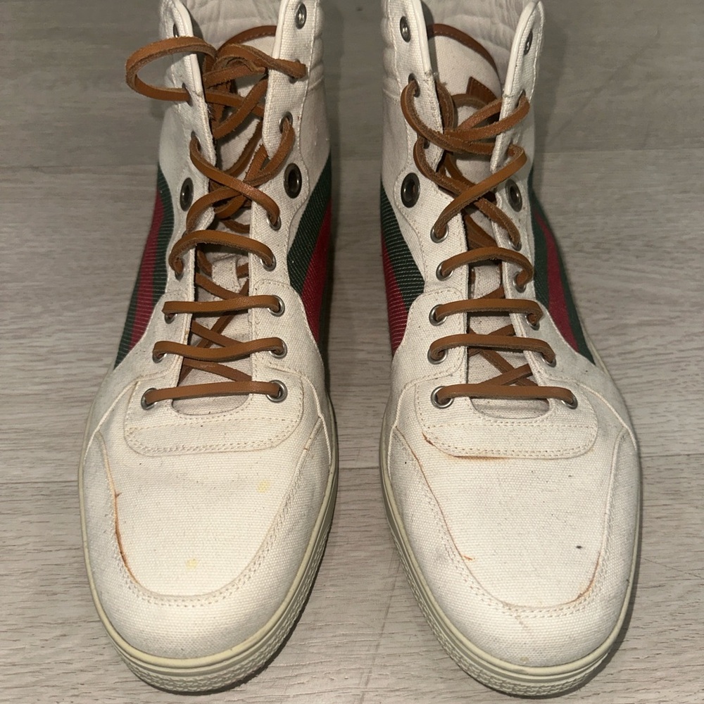 Gucci Men’s Canvas High-Top Sneakers